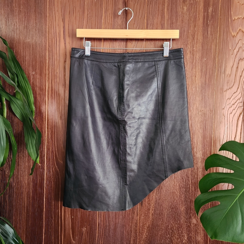 Trouve Asymetrical Leather Mini Skirt 6 / Medium